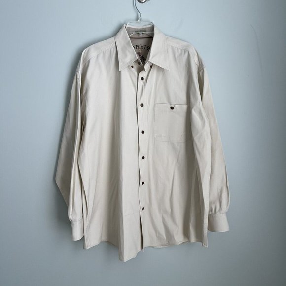 Orvis Beige Long Sleeve Button Down Shirt Fly Fishing Outdoor - Picture 1 of 7